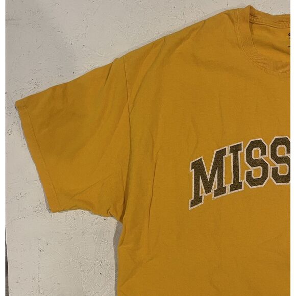 Champion Missouri Mizzou Tigers Shirt Yellow Mens XXL 2XL Short Sleeve Football - Picture 5 of 10